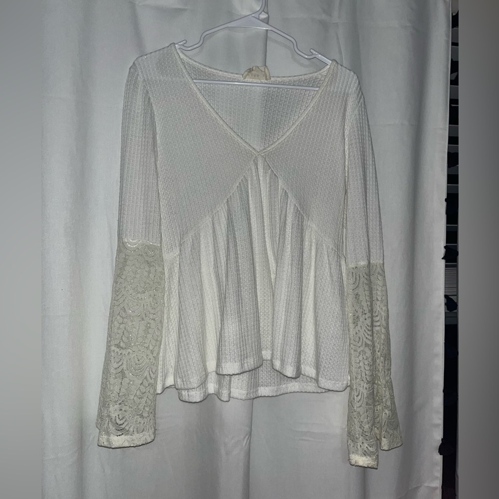 Flowy white long sleeve top